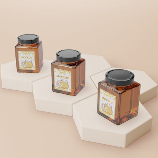 Free Organic Honey Product Mock-Up Psd