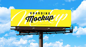 Free Outdoor Advertisement Blank Hoarding / Billboard Mockup Psd