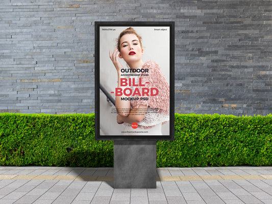 Free Outdoor Advertisement Stand Billboard Mockup Psd 2019