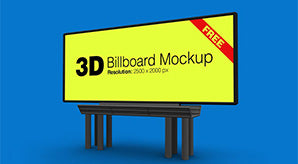 Free Outdoor Advertising 3D Billboard Mockup Psd