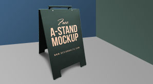 Free Outdoor Advertising A-Stand Mockup Psd