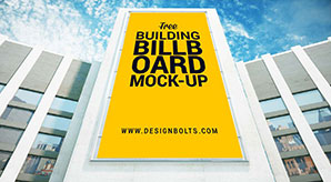 Free Outdoor Advertising Building Billboard Mockup Psd