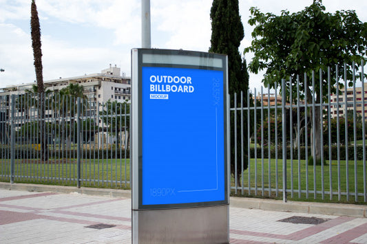 Free Outdoor Billboard Next To Park Psd