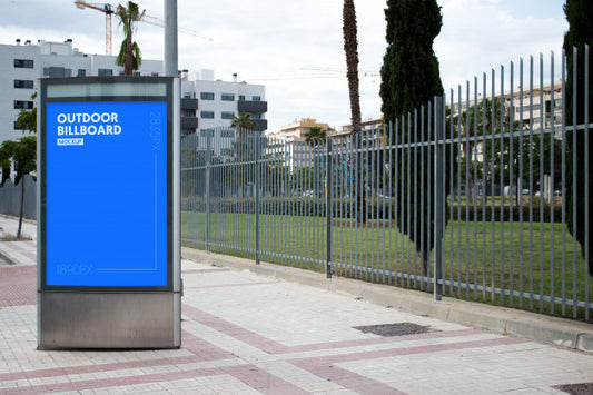 Free Outdoor Billboard Next To Park Psd