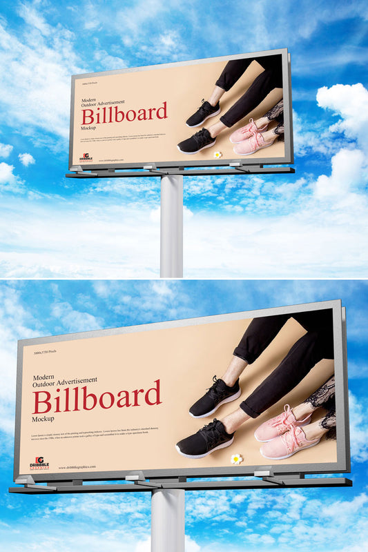 Free Outdoor Hoarding Billboard Mockup For Advertisement