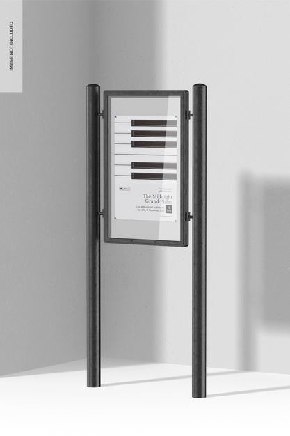 Free Outdoor Information Panel Mockup, Right View Psd – CreativeBooster