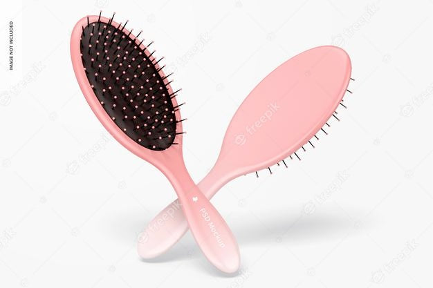 Free Oval Hair Brushes Mockup Psd