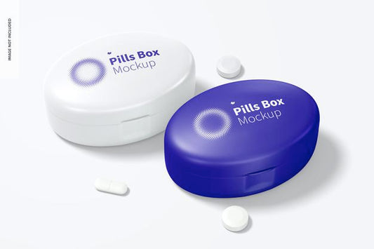 Free Oval Pills Boxes Mockup Psd