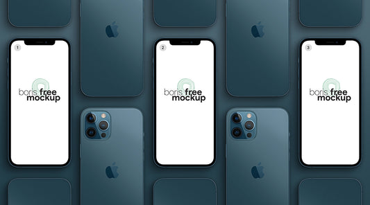 Free Pacific Blue Iphone 12 Pro Max Mockup