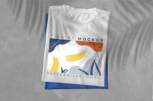 Free Pack Of Folded T-Shirt With Shadows Mockup Psd
