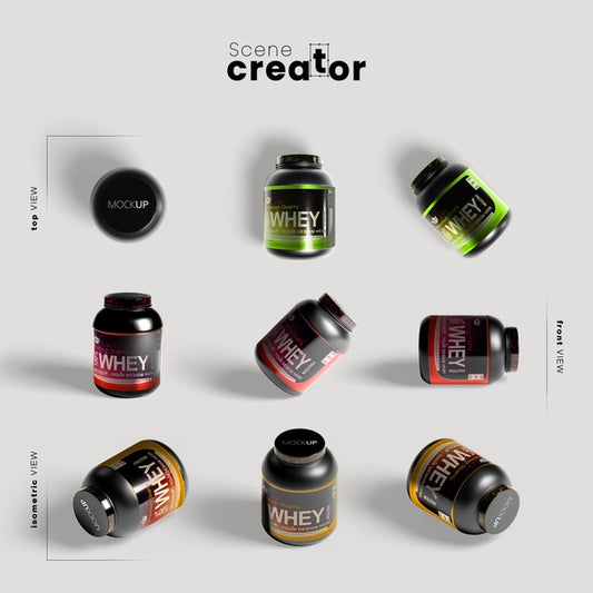 Free Packages Protein For Gym Mock-Up Psd
