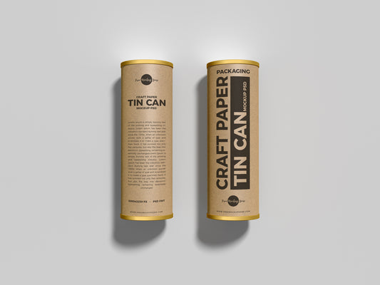 Free Packaging Craft Paper Tin Cans Mockup Psd Vol 1