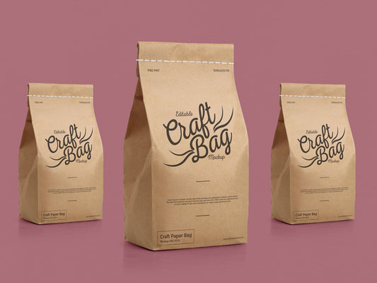Free Packaging Craft Stitched Bag Mockup Psd