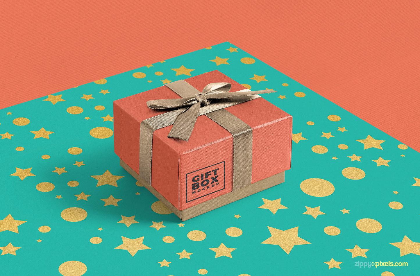 Free Gorgeous Gift Box Mockup PSD