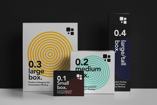 Free Packaging Psd Box Mockup Set