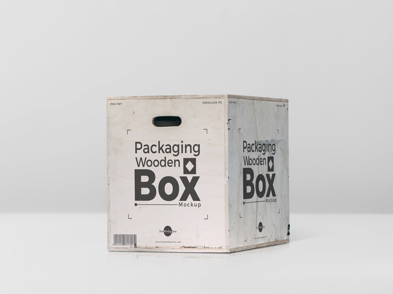 Free Packaging Wooden Box Mockup Psd