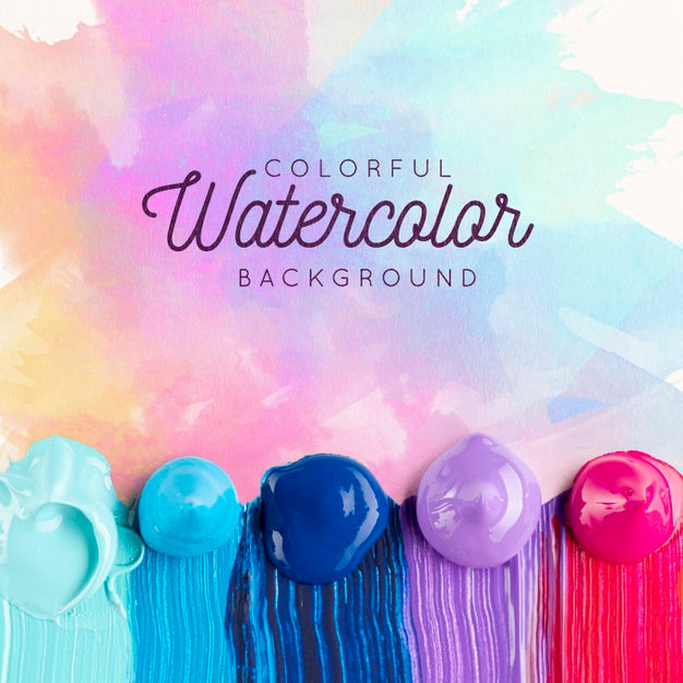 Free Paint Concept Watercolor Background Mock-Up Psd