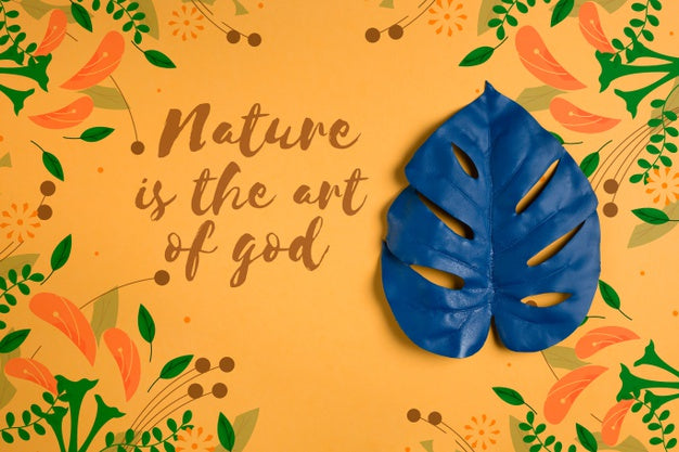Free Painted Leaf With Message About Nature Psd