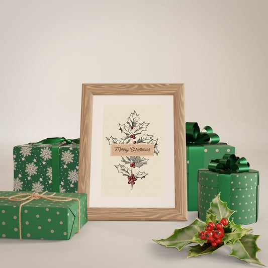 Free Painting Around With Gifts Mock-Up Psd