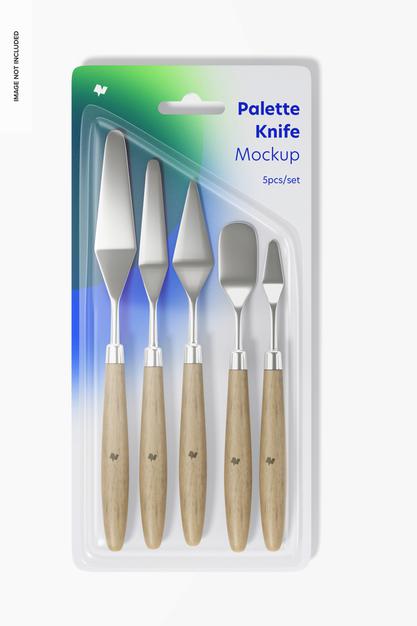 Free Palette Knife Set Mockup, Top View Psd