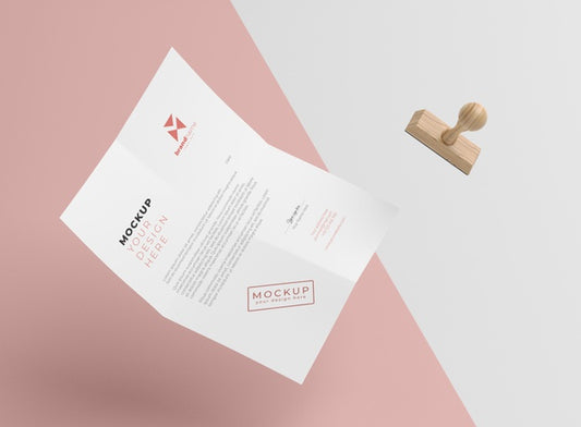 Free Paper And Seal Mock-Up Composition Psd