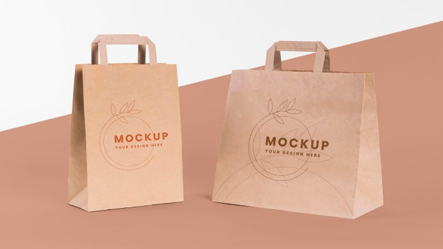 Free Paper Bag Concept With Mock-Up Psd