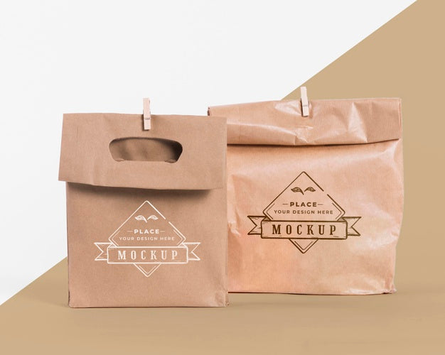 Free Paper Bag Concept With Mock-Up Psd