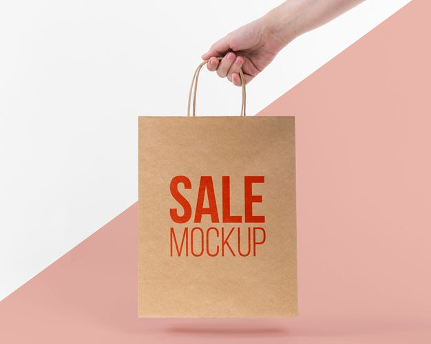 Free Paper Bag Concept With Mock-Up Psd