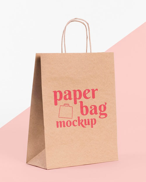 Free Paper Bag Concept With Mock-Up Psd