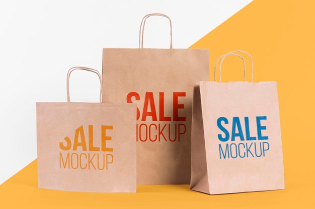 Free Paper Bag Concept With Mock-Up Psd