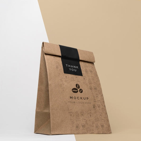 Free Paper Bag With Coffee Mock Up Psd