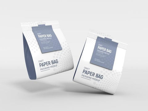 Free Paper Bag With Tag Label Packaging Mockup Psd