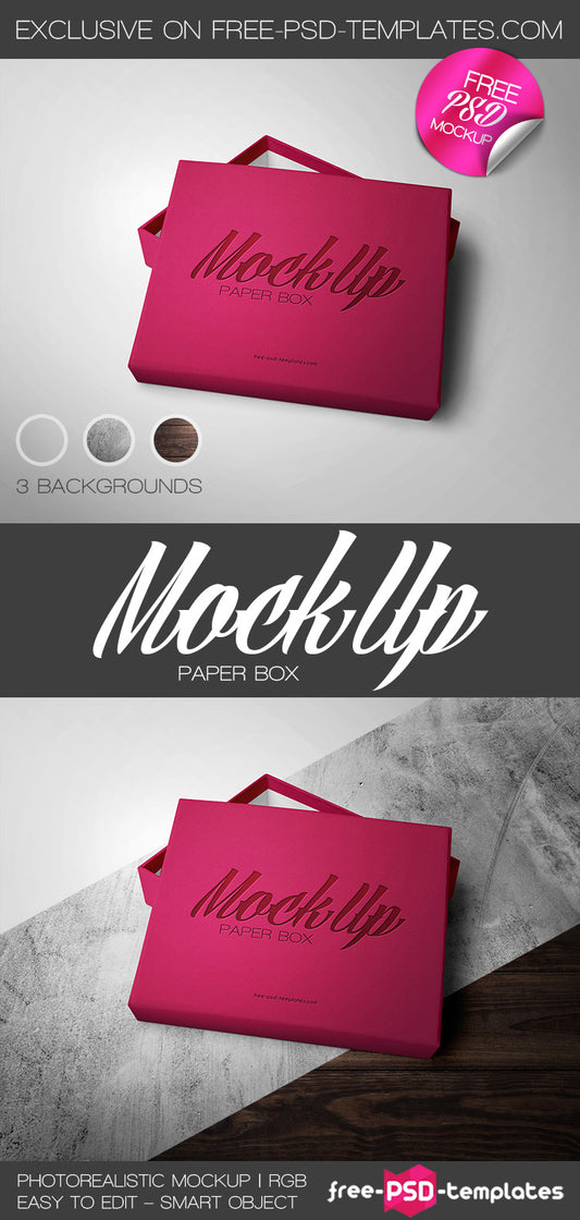 Free Paper Box Mock-Up In Psd
