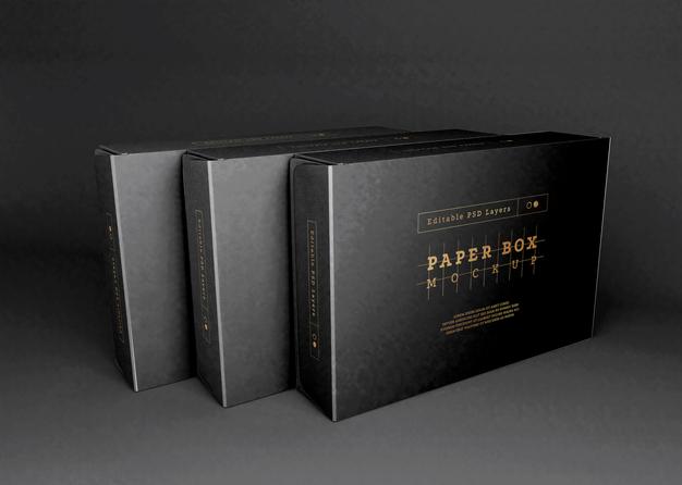 Free Paper Box Packaging Mockup Psd
