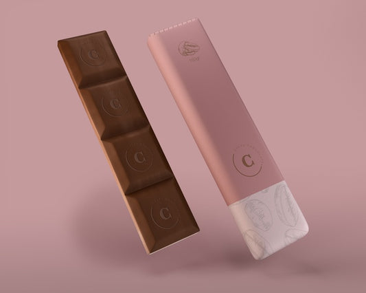 Free Paper Chocolate Bar Wrapping Mock-Up Psd