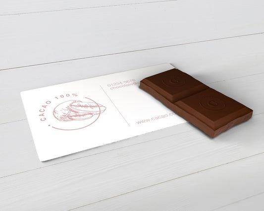 Free Paper Chocolate Info Card Mock-Up Psd