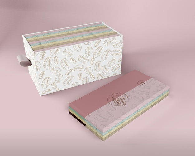 Free Paper Chocolate Tablet Wrapping And Box Mock-Up Psd