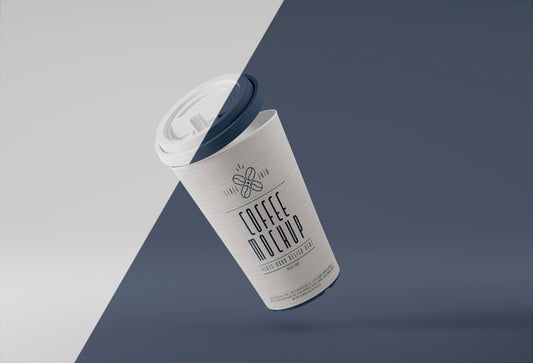 Free Paper Coffee Cup Levitating Psd