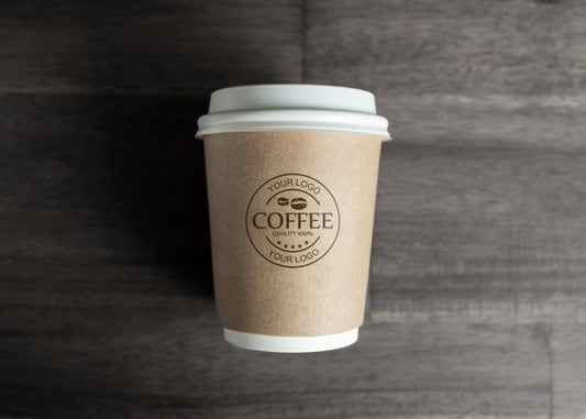 Free Paper Coffee Cup Mockup On Wooden Table Psd