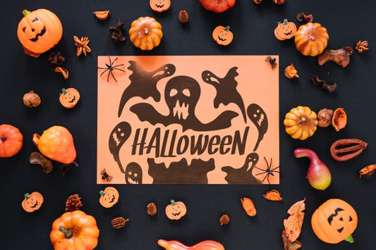 Free Paper Cover Mockup With Halloween Concept Psd