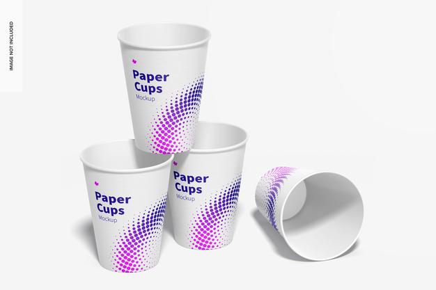 Free Paper Cup Set Mockup Psd