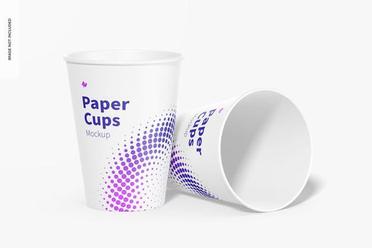 Free Paper Cups Mockup, Dropped Psd