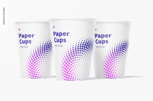 Free Paper Cups Mockup, Front View Psd
