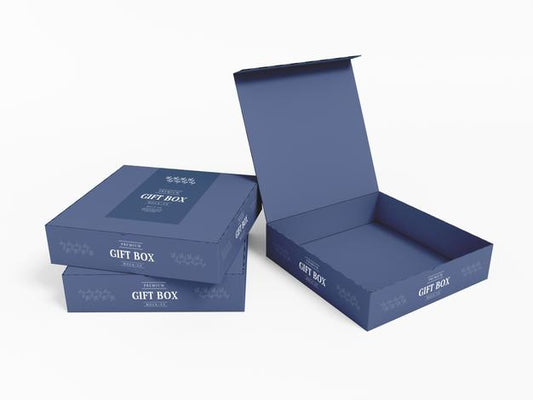 Free Paper Gift Box With Cover Mockup Psd