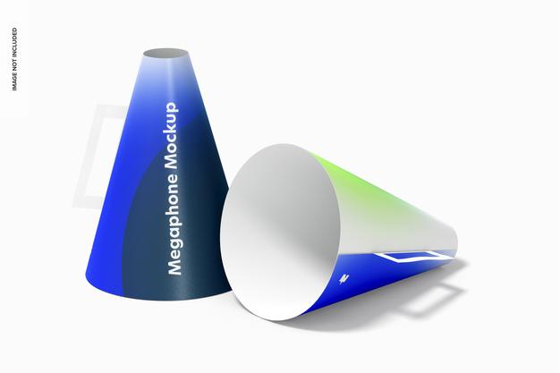 Free Paper Megaphone Mockup, Front View Psd
