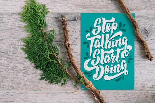 Free Paper Mockup With Nature Concept For Quotes Psd