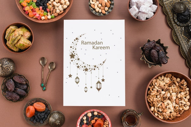 Free Paper Mockup With Ramadan Concept Psd