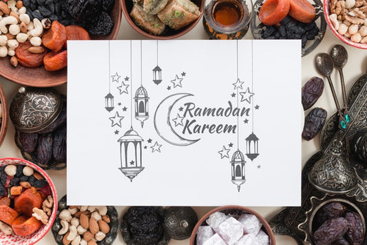 Free Paper Mockup With Ramadan Concept Psd