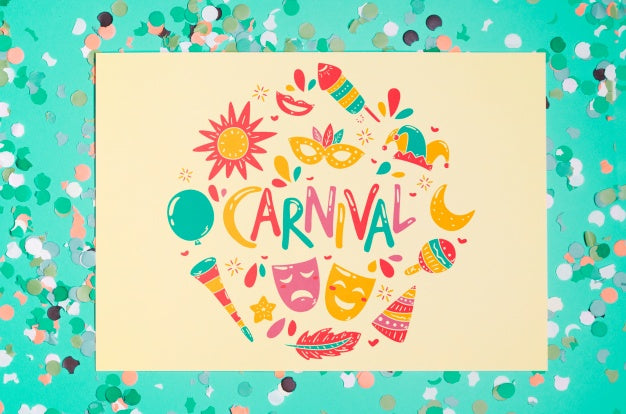 Free Paper Page Mockup With Carnival Concept Psd