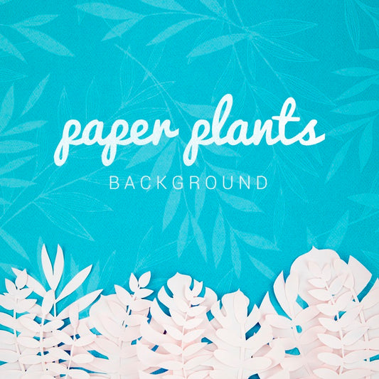 Free Paper Plants Background With Tropical Leaves Psd